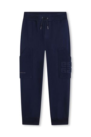 pantalone in cotone blu GIVENCHY KIDS | H3030385T